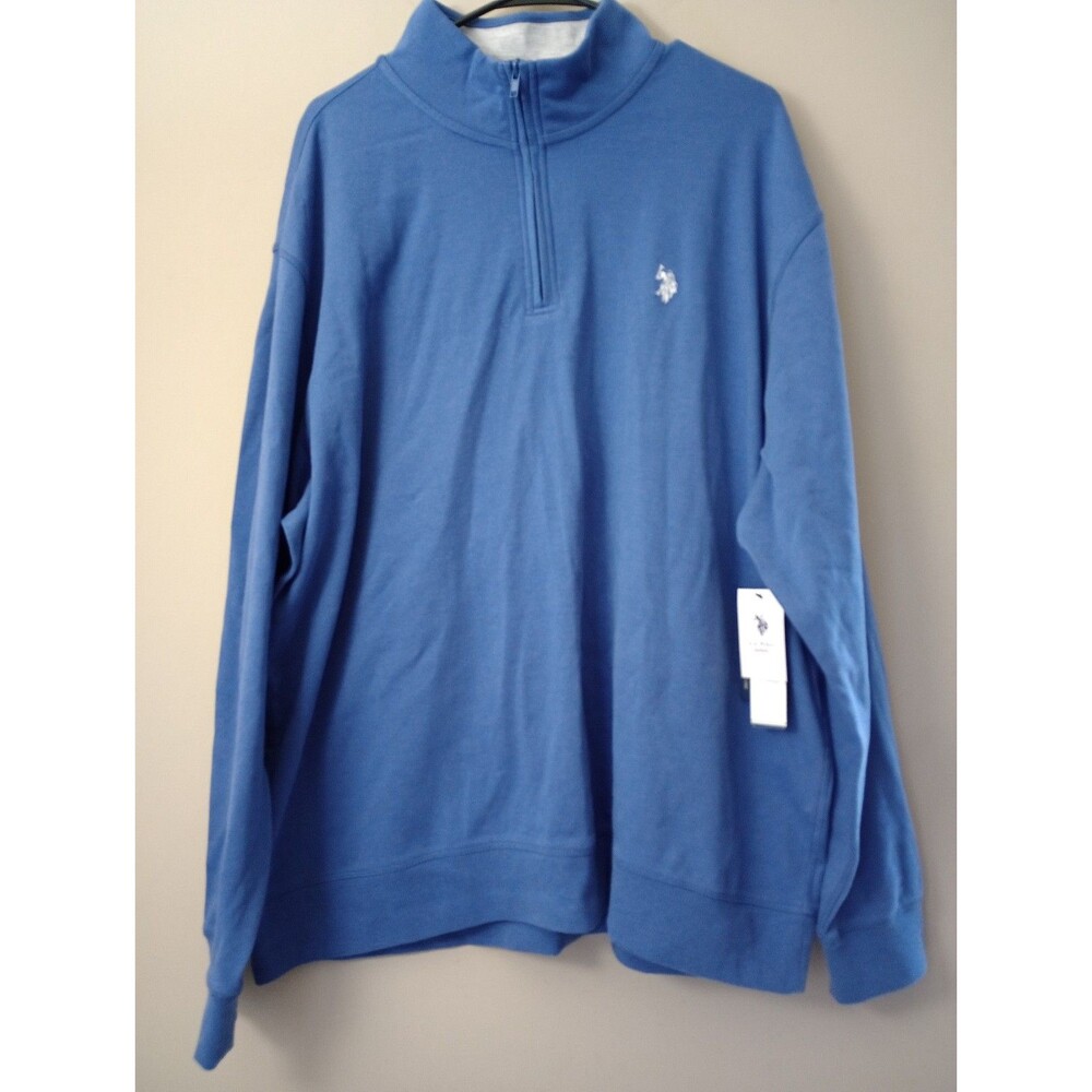 NWT U.S. Polo Assn. 100% Cotton Blue Quarter Zip Long Sleeve Size 3XL